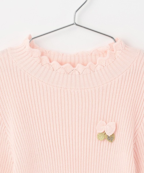 KP（ケーピー）の「リブタートル（ニット/セーター・キッズ・オフホワイト/ネイビー/ピンク・90cm/100cm/110cm/120cm/130cm/140cm/150cm/160cm）」の8枚目の写真