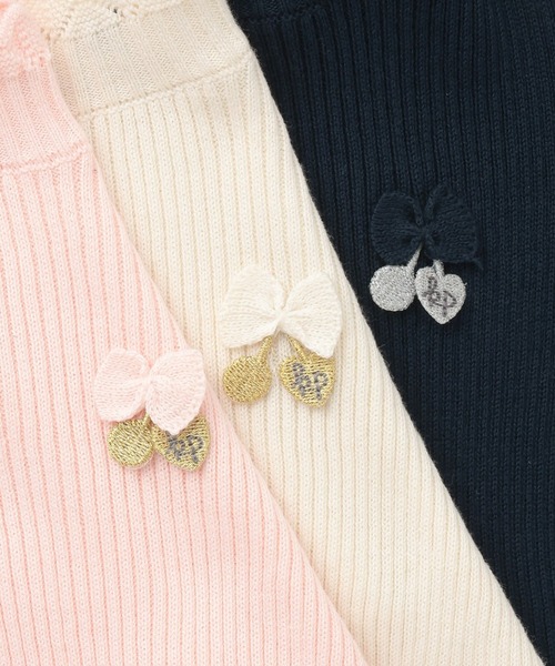 KP（ケーピー）の「リブタートル（ニット/セーター・キッズ・オフホワイト/ネイビー/ピンク・90cm/100cm/110cm/120cm/130cm/140cm/150cm/160cm）」の9枚目の写真