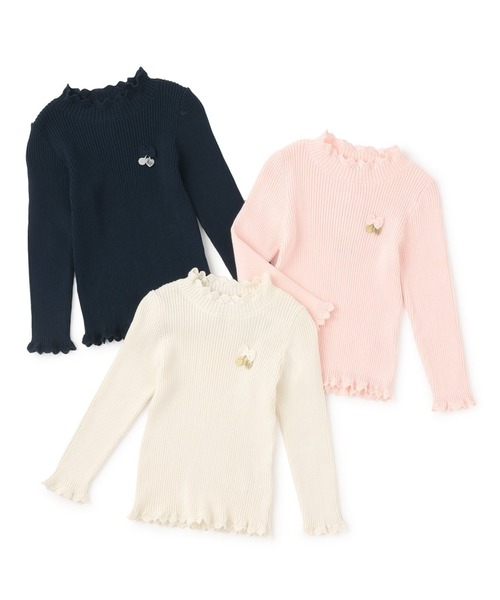 KP（ケーピー）の「リブタートル（ニット/セーター・キッズ・オフホワイト/ネイビー/ピンク・90cm/100cm/110cm/120cm/130cm/140cm/150cm/160cm）」の13枚目の写真