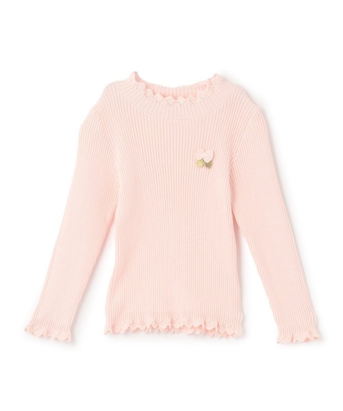 KP（ケーピー）の「リブタートル（ニット/セーター・キッズ・オフホワイト/ネイビー/ピンク・90cm/100cm/110cm/120cm/130cm/140cm/150cm/160cm）」の6枚目の写真