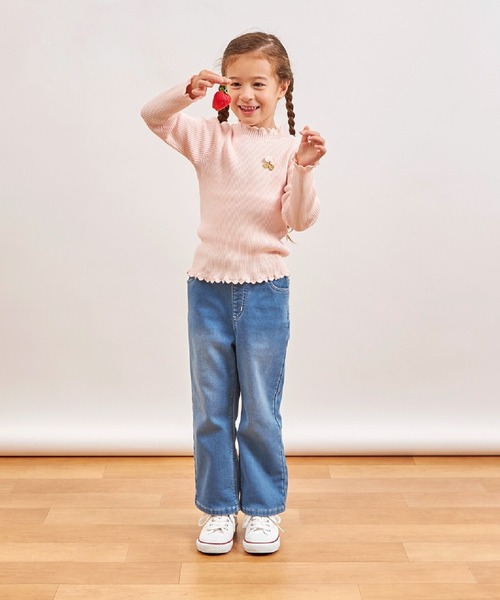 KP（ケーピー）の「リブタートル（ニット/セーター・キッズ・オフホワイト/ネイビー/ピンク・90cm/100cm/110cm/120cm/130cm/140cm/150cm/160cm）」の4枚目の写真