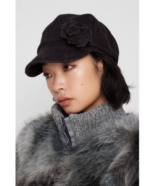 LAGUA GEM(ラグアジェム)の「CORDUROY CORSAGE キャスケット(キャスケット・レディース・ブラック/ブラウン・FREE)」の22枚目の写真