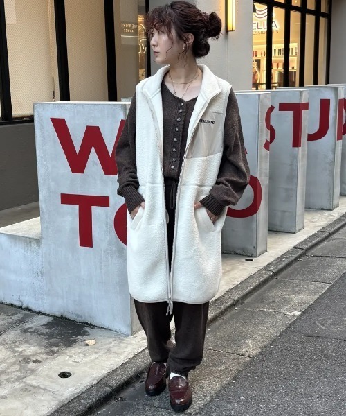 ROSE BUD（ローズバッド）の「KNIT ALL IN ONE（つなぎ/オールインワン・レディース・チャコールグレー/ブラウン・ONE SIZE）」の10枚目の写真