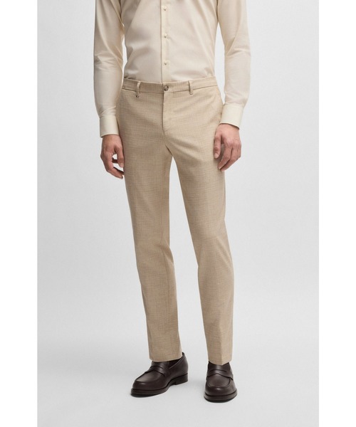 BOSS(ボス)の「ストレッチツイード フォーマルパンツ(その他パンツ・メンズ・ホワイト・50/48/54/44/52/46)」の1枚目の写真
