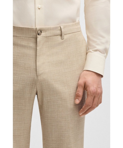 BOSS(ボス)の「ストレッチツイード フォーマルパンツ(その他パンツ・メンズ・ホワイト・50/48/54/44/52/46)」の2枚目の写真