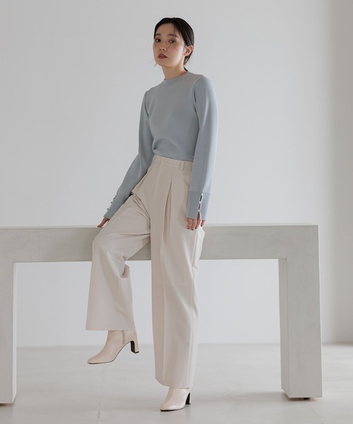 Andemiu（アンデミュウ）の「ソデボタンニット606098（ニット/セーター・レディース・アイボリー/ライトブルー/ネイビー/シャンパン・FREE）」の21枚目の写真