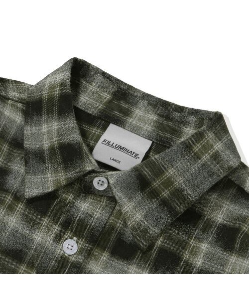 F.ILLUMINATE（フィルミネイト）の「オーバーサイズダメージウォッシュドチェックシャツ-カーキ（シャツ/ブラウス・レディース・その他・MEDIUM/LARGE/X-LARGE）」の7枚目の写真