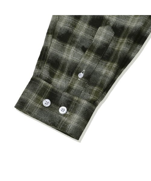 F.ILLUMINATE（フィルミネイト）の「オーバーサイズダメージウォッシュドチェックシャツ-カーキ（シャツ/ブラウス・レディース・その他・MEDIUM/LARGE/X-LARGE）」の9枚目の写真