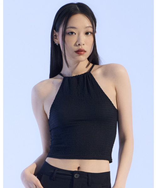 MOAA(モア)の「タイバックキャミソール(ブラック)(Tシャツ/カットソー・レディース・その他・SMALL/MEDIUM)」の1枚目の写真