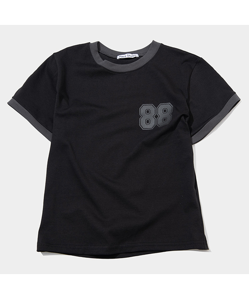 PLACE STUDIO(プレイススタジオ)の「ベーシックグラフィック配色リングセミクロップショート半袖Tシャツ _ 2COLOR(Tシャツ/カットソー・レディース・グレー/ブラック・FREE)」の1枚目の写真