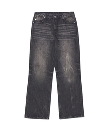 NOMANUAL（NOMANUAL）の「SEMI FLARE DENIM PANTS - WASHED BLACK（デニムパンツ）」