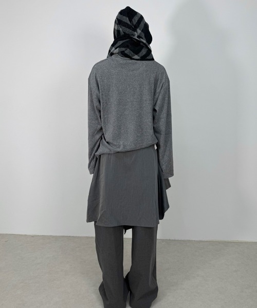 Never mind the XU / Chikashitsu+(ネバーマインド ザ エックスユー / チカシツプラス)の「【Nerd out XU】side tuck slacks / 【ナードアウトエックスユー】サイドタックスラックス <着用動画あり>(スラックス・メンズ・グレー/ブラック・M/L)」の8枚目の写真
