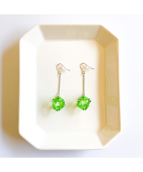 tone（トーン）の「【TOMEI LAB】ヒンメリ風 正八面体 揺れる ピアス(MA)（ピアス（両耳用）・レディース・ピンクゴールド/ライトグリーン/ゴールド/ライトブルー・FREE）」の20枚目の写真