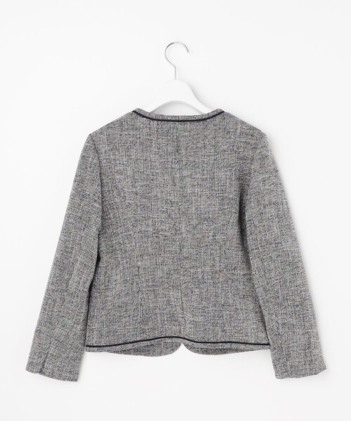 ANY SIS(エニィスィス)の「ライトストレッチ ツイード ジャケット(ノーカラージャケット・レディース・ネイビー系6/ライトグレー系6・X-SMALL)」の21枚目の写真