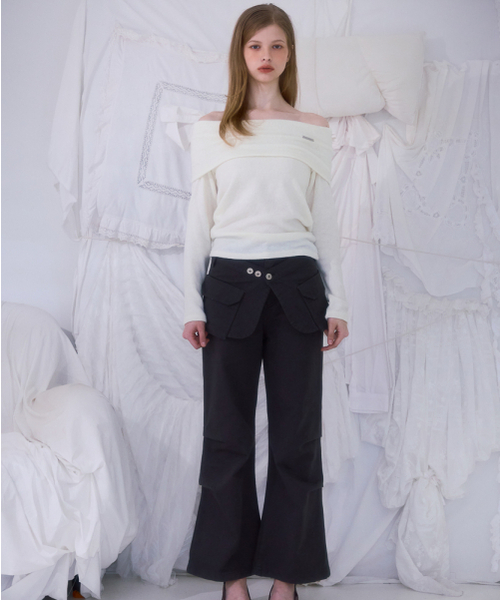 ROSEFRANTZ（ロゼフランツ）の「Skirt Layered Bootcut Pants [Charcoal]（その他パンツ・レディース・ダークグレー・SMALL/MEDIUM）」の2枚目の写真