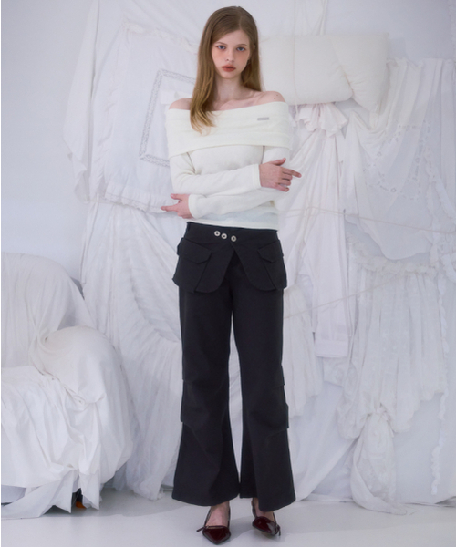 ROSEFRANTZ（ロゼフランツ）の「Skirt Layered Bootcut Pants [Charcoal]（その他パンツ・レディース・ダークグレー・SMALL/MEDIUM）」の5枚目の写真