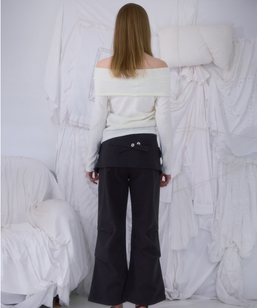ROSEFRANTZ（ロゼフランツ）の「Skirt Layered Bootcut Pants [Charcoal]（その他パンツ・レディース・ダークグレー・SMALL/MEDIUM）」の6枚目の写真