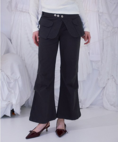 ROSEFRANTZ（ロゼフランツ）の「Skirt Layered Bootcut Pants [Charcoal]（その他パンツ・レディース・ダークグレー・SMALL/MEDIUM）」の7枚目の写真