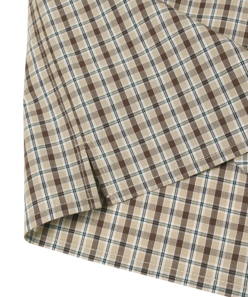 NODU（ノードユー）の「チェックボクシー ハーフストリートシャツ [ベージュ]（シャツ/ブラウス・レディース・その他・SMALL/MEDIUM/LARGE）」の11枚目の写真