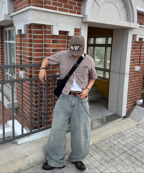 NODU（ノードユー）の「チェックボクシー ハーフストリートシャツ [ベージュ]（シャツ/ブラウス・レディース・その他・SMALL/MEDIUM/LARGE）」の12枚目の写真