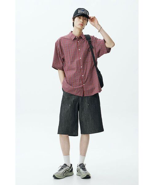 NODU（ノードユー）の「チェックボクシー ハーフストリートシャツ [ベージュ]（シャツ/ブラウス・レディース・その他・SMALL/MEDIUM/LARGE）」の21枚目の写真