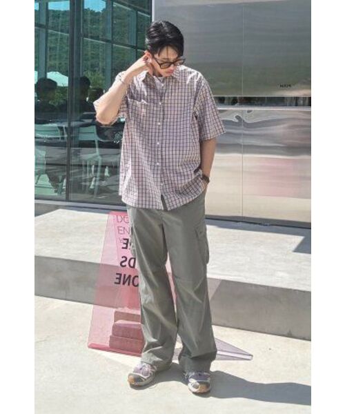 NODU（ノードユー）の「チェックボクシー ハーフストリートシャツ [ベージュ]（シャツ/ブラウス・レディース・その他・SMALL/MEDIUM/LARGE）」の22枚目の写真