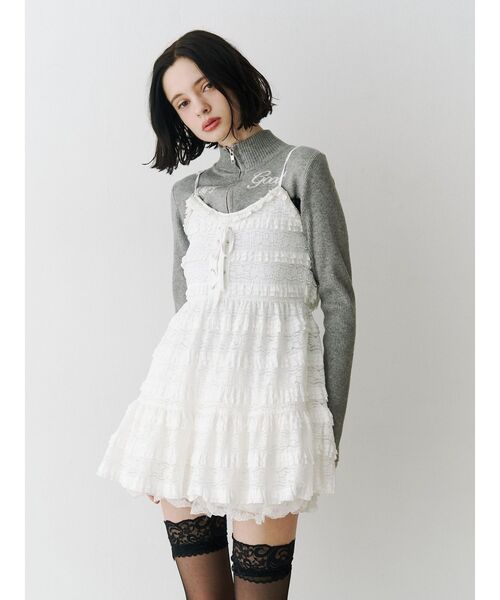 jouetie（ジュエティ）の「ボリュームレースキャミワンピース（ワンピース・レディース・オフホワイト/ボルドー/ブラック・MEDIUM）」の20枚目の写真