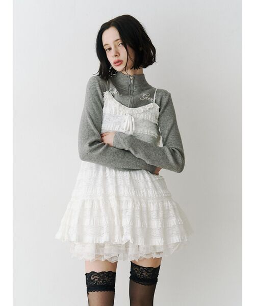 jouetie（ジュエティ）の「ボリュームレースキャミワンピース（ワンピース・レディース・オフホワイト/ボルドー/ブラック・MEDIUM）」の22枚目の写真