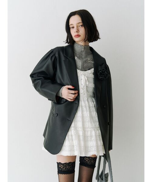 jouetie(ジュエティ)の「ボリュームレースキャミワンピース 2026春服(ワンピース・レディース・オフホワイト/ボルドー/ブラック・MEDIUM)」の21枚目の写真