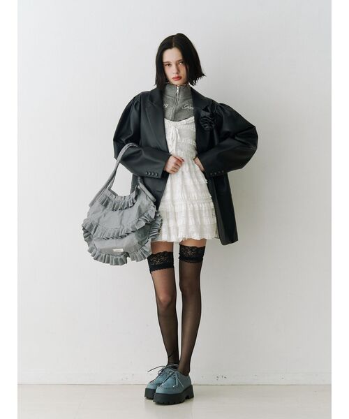 jouetie(ジュエティ)の「ボリュームレースキャミワンピース 2026春服(ワンピース・レディース・オフホワイト/ボルドー/ブラック・MEDIUM)」の22枚目の写真