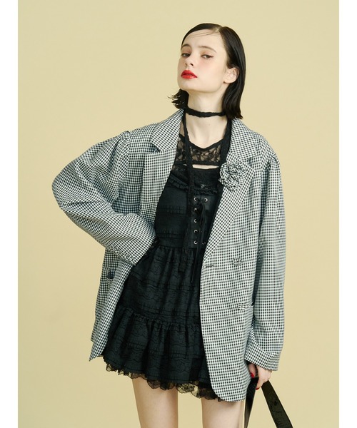 jouetie（ジュエティ）の「ボリュームレースキャミワンピース（ワンピース・レディース・オフホワイト/ボルドー/ブラック・MEDIUM）」の12枚目の写真