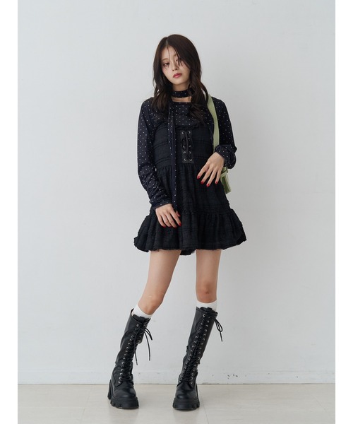 jouetie（ジュエティ）の「ボリュームレースキャミワンピース（ワンピース・レディース・オフホワイト/ボルドー/ブラック・MEDIUM）」の5枚目の写真