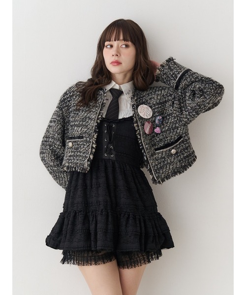 jouetie（ジュエティ）の「ボリュームレースキャミワンピース（ワンピース・レディース・オフホワイト/ボルドー/ブラック・MEDIUM）」の18枚目の写真