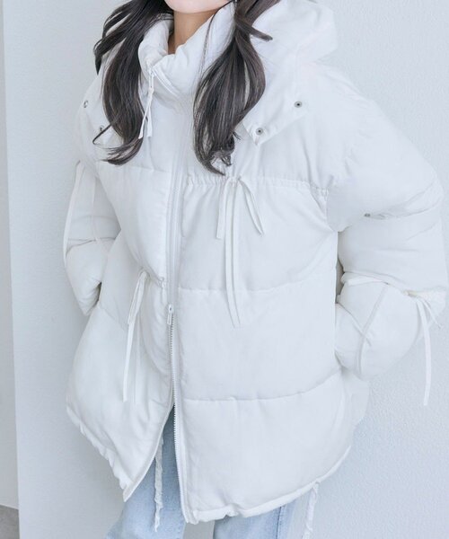 リボンエコダウンミドル丈ブルゾン（ダウンジャケット/コート）｜OLIVE