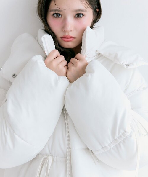 リボンエコダウンミドル丈ブルゾン（ダウンジャケット/コート）｜OLIVE