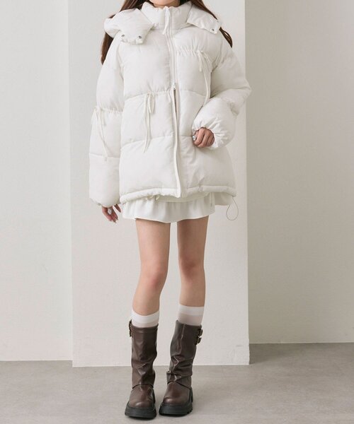 リボンエコダウンミドル丈ブルゾン（ダウンジャケット/コート）｜OLIVE