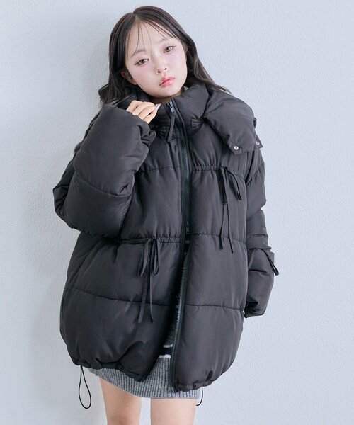 セール】リボンエコダウンミドル丈ブルゾン（ダウンジャケット/コート