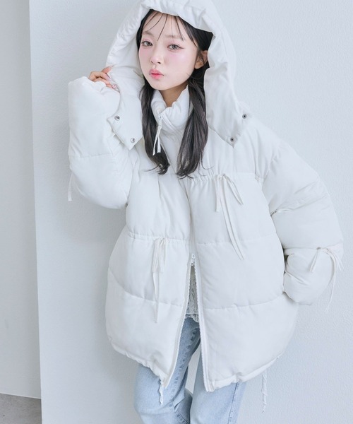 リボンエコダウンミドル丈ブルゾン（ダウンジャケット/コート）｜OLIVE