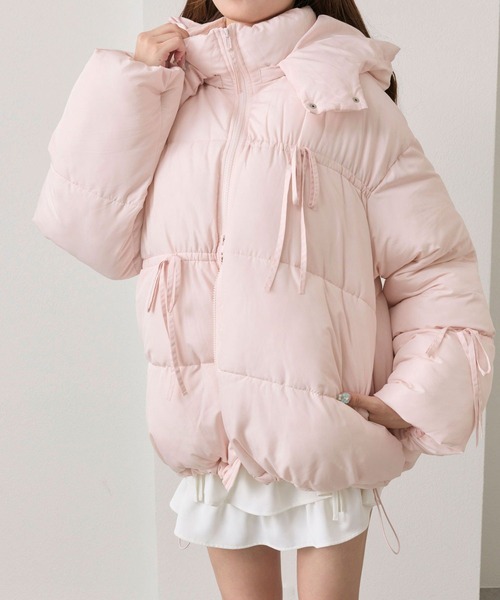 リボンエコダウンミドル丈ブルゾン（ダウンジャケット/コート）｜OLIVE