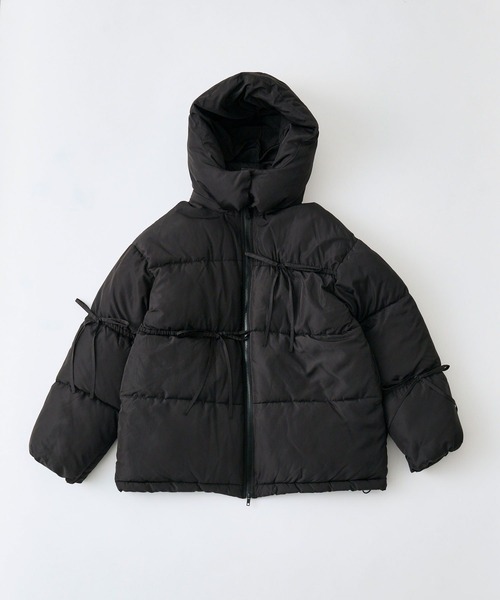 OLIVE des OLIVE（オリーブデオリーブ）の「リボンエコダウンミドル丈ブルゾン（ダウンジャケット/コート・レディース・ブラック/オフホワイト/ピンク・FREE）」の12枚目の写真