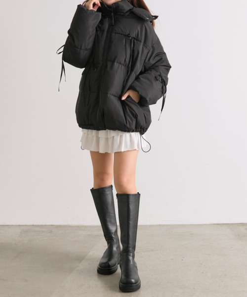 OLIVE des OLIVE（オリーブデオリーブ）の「リボンエコダウンミドル丈ブルゾン（ダウンジャケット/コート・レディース・ブラック/オフホワイト/ピンク・FREE）」の17枚目の写真