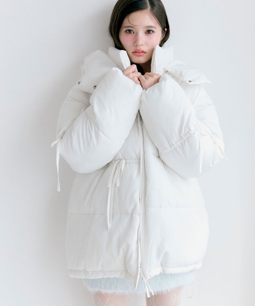 セール】リボンエコダウンミドル丈ブルゾン（ダウンジャケット/コート