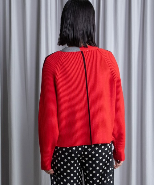 MARECHAL TERRE（マルシャルテル）の「クルーネックカラーカーディガン（カーディガン/ボレロ・レディース・レッド/ライム/パープル/ブラック・MEDIUM）」の7枚目の写真