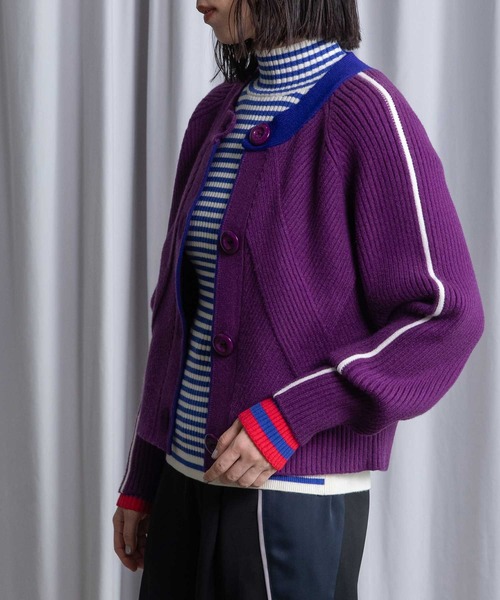 MARECHAL TERRE（マルシャルテル）の「クルーネックカラーカーディガン（カーディガン/ボレロ・レディース・レッド/ライム/パープル/ブラック・MEDIUM）」の10枚目の写真