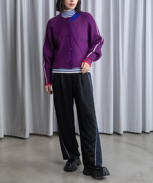 MARECHAL TERRE（マルシャルテル）の「クルーネックカラーカーディガン（カーディガン/ボレロ・レディース・レッド/ライム/パープル/ブラック・MEDIUM）」の14枚目の写真