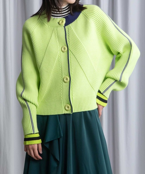 MARECHAL TERRE（マルシャルテル）の「クルーネックカラーカーディガン（カーディガン/ボレロ・レディース・レッド/ライム/パープル/ブラック・MEDIUM）」の20枚目の写真