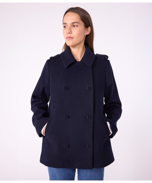 PETIT BATEAU(プチバトー)の「Pコート(ダウンジャケット/コート・レディース・ネイビー・X-SMALL/SMALL/MEDIUM/LARGE)」の2枚目の写真