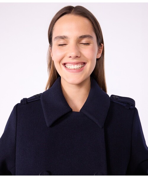 PETIT BATEAU(プチバトー)の「Pコート(ダウンジャケット/コート・レディース・ネイビー・X-SMALL/SMALL/MEDIUM/LARGE)」の3枚目の写真