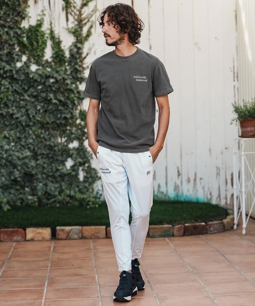 1minute 1second(ワンミニットワンセカンド)の「mt10113-cursive embroidery pigment T-shirt Tシャツ(1M26H340)(Tシャツ/カットソー・メンズ・ライトグレー/ネイビー/ブラック・S/XL/L/M)」の12枚目の写真