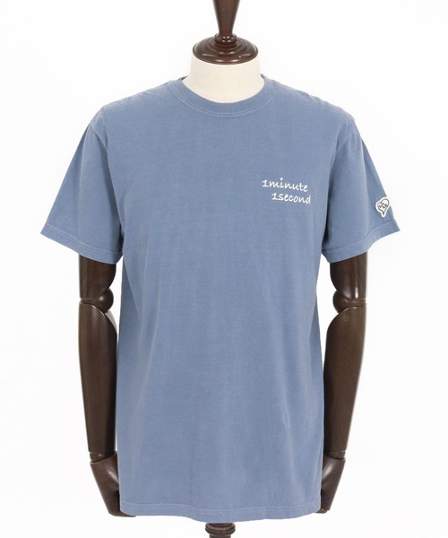 1minute 1second(ワンミニットワンセカンド)の「mt10113-cursive embroidery pigment T-shirt Tシャツ(1M26H340)(Tシャツ/カットソー・メンズ・ライトグレー/ネイビー/ブラック・S/XL/L/M)」の19枚目の写真